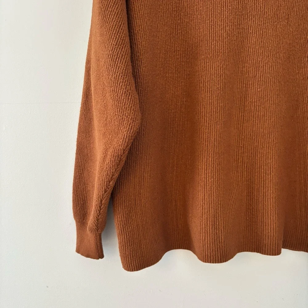 Free People Softly Structured Tunic Sweater Pullover Ribbed Knit Turtleneck